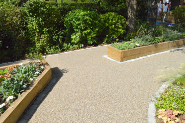 Helen & Douglas House Garden Resin Gravel Pathways and Raised Beds